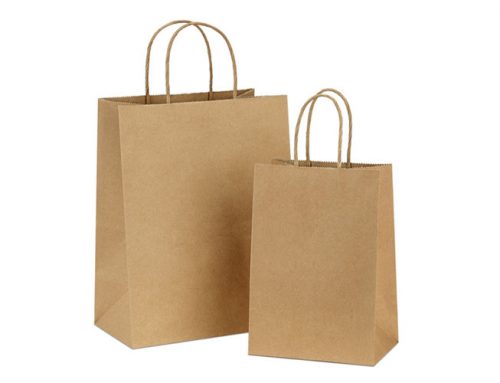 Brown Kraft Paper Bags With Handles Wholesale