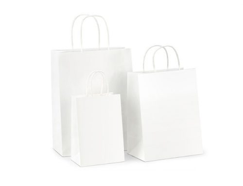 White Paper Handle Bags in Bulk