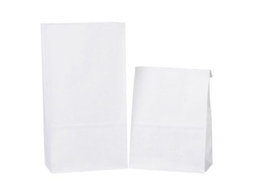 White Kraft Paper Lunch Grocery Bags Wholesale